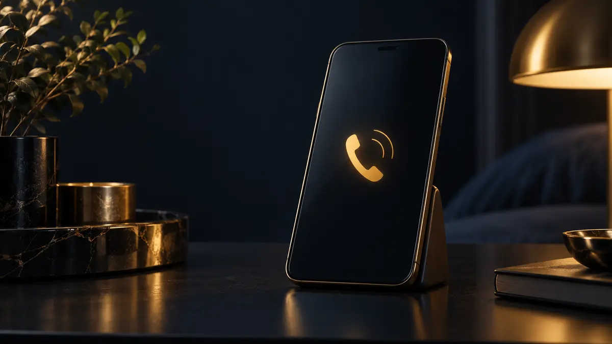 Smartphone mit schlichtem Anrufsymbol ohne zusätzliche App-Oberfläche